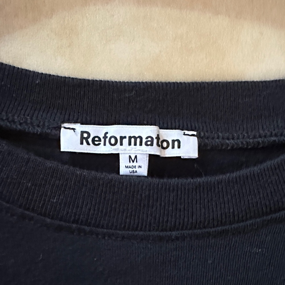 Reformation Black Crew Neck Top - Picture 2 of 4